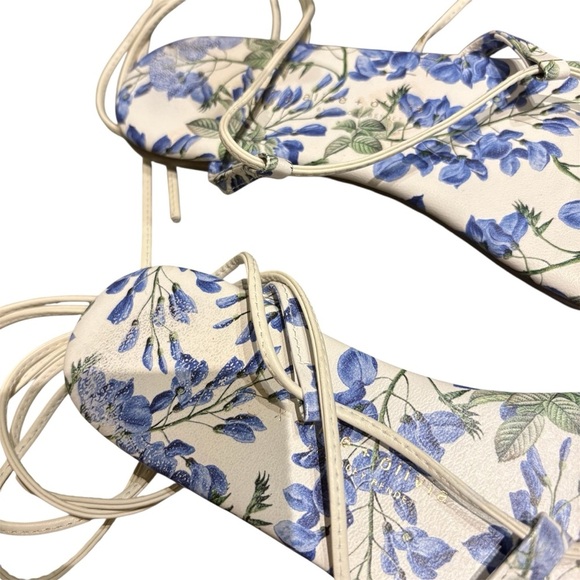Alice + Olivia x Tkees Jo Ankle Tie Sandals Eve Ditsy Size 8 - Picture 5 of 8
